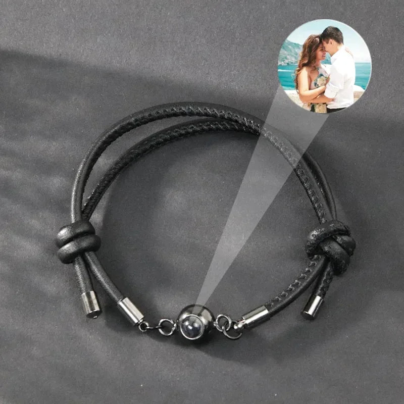 Bracelet Cuir Photo Personnalisé